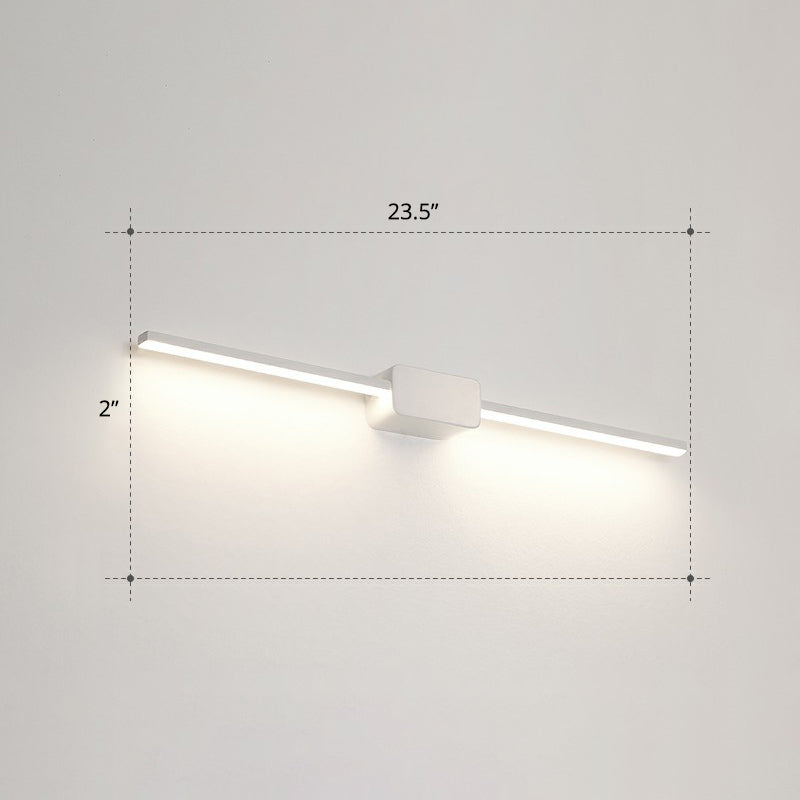 Pole Shaped Bathroom Vanity Wall Lamp Acrylic Minimalistic LED Wall Mounted Light White 23.5