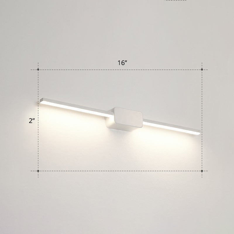 Pole Shaped Bathroom Vanity Wall Lamp Acrylic Minimalistic LED Wall Mounted Light White 16