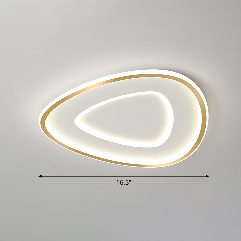 Gold Teardrop Shaped Ceiling Lighting Simplicity LED Acrylic Flush Mount Fixture Gold 16.5