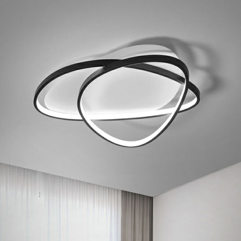 Pebblestone Shaped Ceiling Lamp Simple Metal Black LED Flush Light Fixture for Hotel Clearhalo 'Ceiling Lights' 'Close To Ceiling Lights' 'Close to ceiling' 'Flush mount' Lighting' 2326782