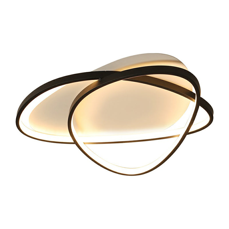 Pebblestone Shaped Ceiling Lamp Simple Metal Black LED Flush Light Fixture for Hotel Clearhalo 'Ceiling Lights' 'Close To Ceiling Lights' 'Close to ceiling' 'Flush mount' Lighting' 2326784