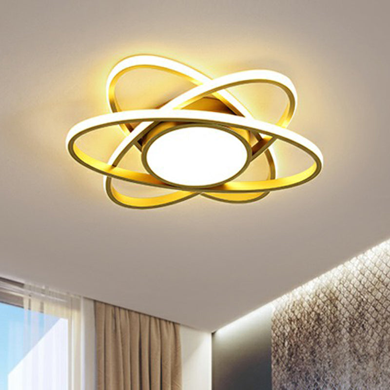 Metallic Floral Surface Mounted Led Ceiling Light Modern Black Flush Mount Light Fixture Clearhalo 'Ceiling Lights' 'Close To Ceiling Lights' 'Close to ceiling' 'Flush mount' Lighting' 2326836