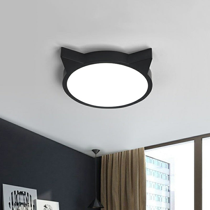 Minimalistic Kitty Flush Mount Ceiling Light Acrylic Kids Bedroom LED Flushmount Clearhalo 'Ceiling Lights' 'Close To Ceiling Lights' 'Close to ceiling' 'Flush mount' Lighting' 2326852