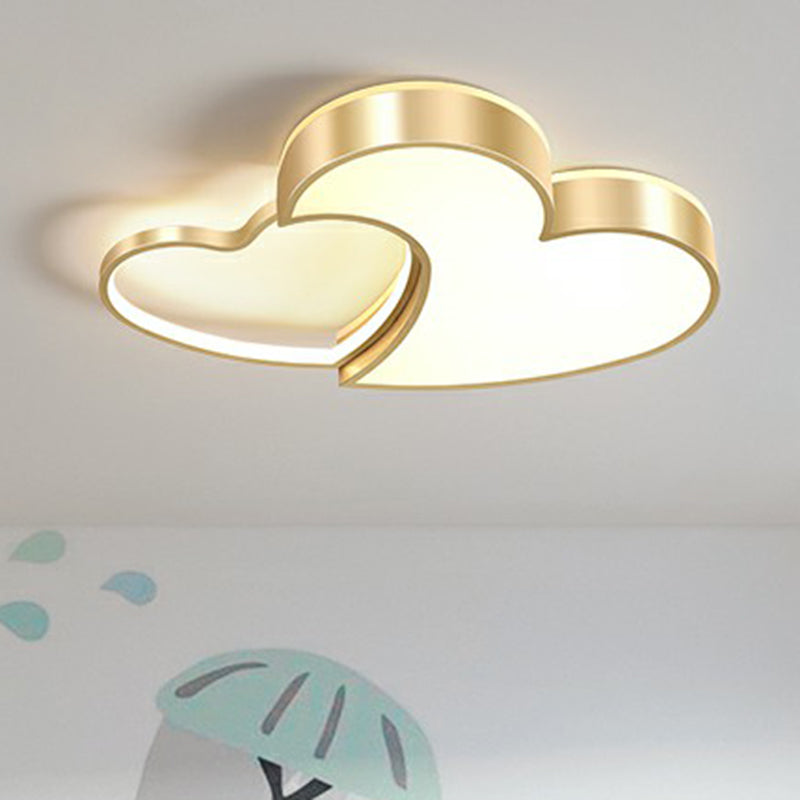 Heart Shaped Metal Ceiling Flush Light Minimalist Golden Flush Mount Led Light for Bedroom Clearhalo 'Ceiling Lights' 'Close To Ceiling Lights' 'Close to ceiling' 'Flush mount' Lighting' 2326912