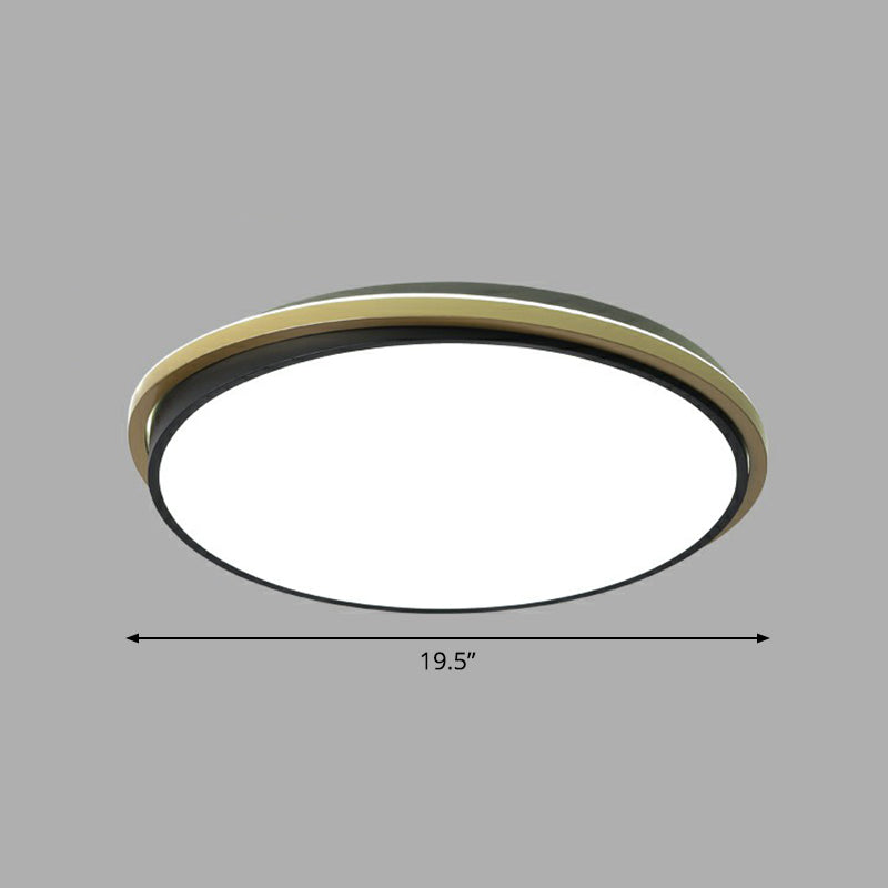 Acrylic Round LED Flush Light Minimalist Gold and Black Flush Ceiling Light for Bedroom Gold 19.5