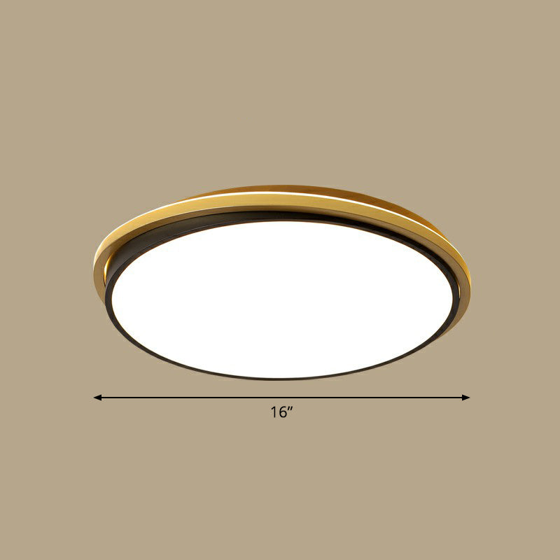 Acrylic Round LED Flush Light Minimalist Gold and Black Flush Ceiling Light for Bedroom Gold 16