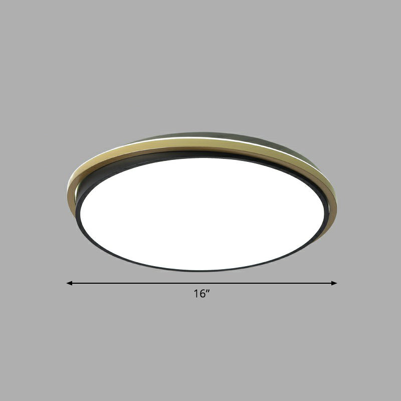 Acrylic Round LED Flush Light Minimalist Gold and Black Flush Ceiling Light for Bedroom Gold 16