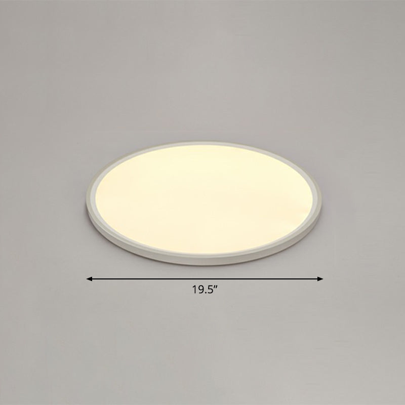 Ultrathin LED Ceiling Mount Fixture Simple Style Acrylic White Flushmount Lighting White 19.5