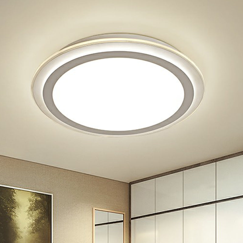 White Disc Flush Mount Light Nordic Acrylic Surface Mounted Led Ceiling Light for Office White White Clearhalo 'Ceiling Lights' 'Close To Ceiling Lights' 'Close to ceiling' 'Flush mount' Lighting' 2327173