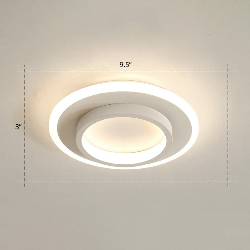 Simple Style Geometric Flushmount Ceiling Lamp Metal Corridor Flush Mounted Light White Warm Round Clearhalo 'Ceiling Lights' 'Close To Ceiling Lights' 'Close to ceiling' 'Flush mount' Lighting' 2327231