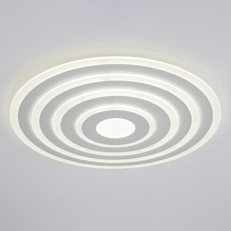 White Concentric Round Flushmount Simple Style Acrylic LED Flush Ceiling Light for Bedroom White 16