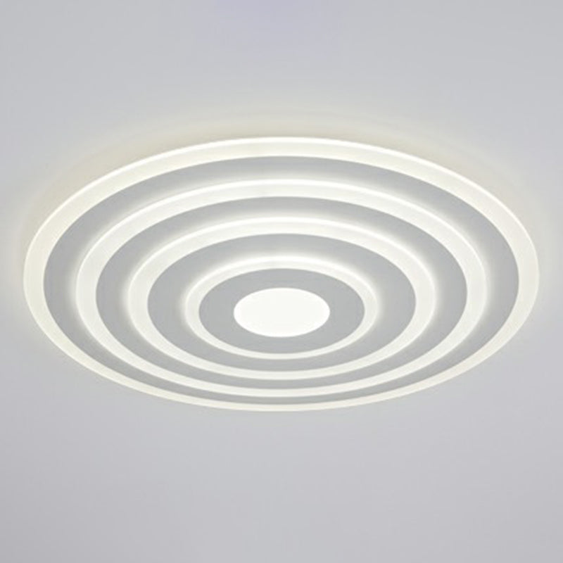 White Concentric Round Flushmount Simple Style Acrylic LED Flush Ceiling Light for Bedroom White 31.5