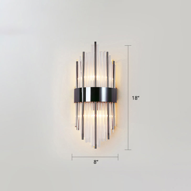 K9 Crystal Sticks Wall Sconce Postmodern 2-Light Wall Mounted Light for Living Room Black 8