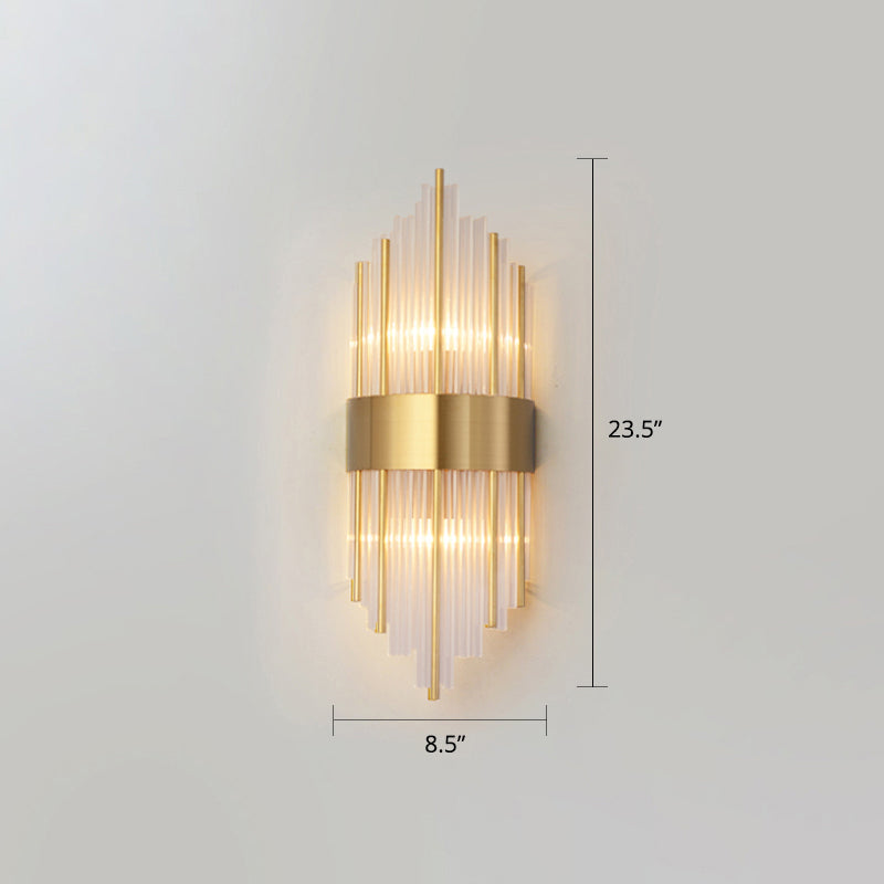 K9 Crystal Sticks Wall Sconce Postmodern 2-Light Wall Mounted Light for Living Room Gold 8.5