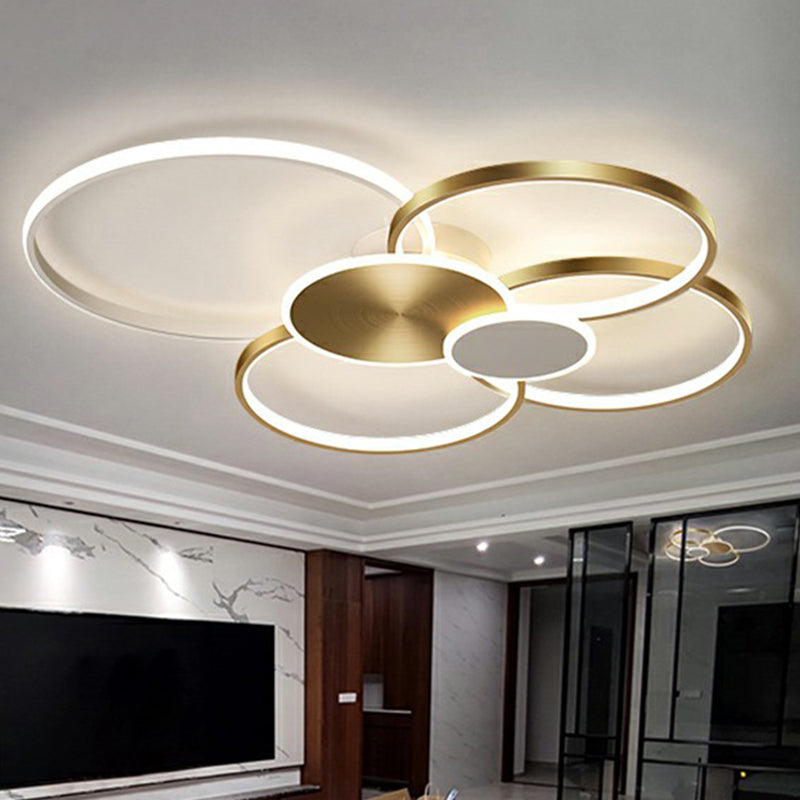 Metal Circular Flush Ceiling Light Modern LED Flush Mounted Lamp for Living Room Clearhalo 'Ceiling Lights' 'Close To Ceiling Lights' 'Close to ceiling' 'Flush mount' Lighting' 2327915