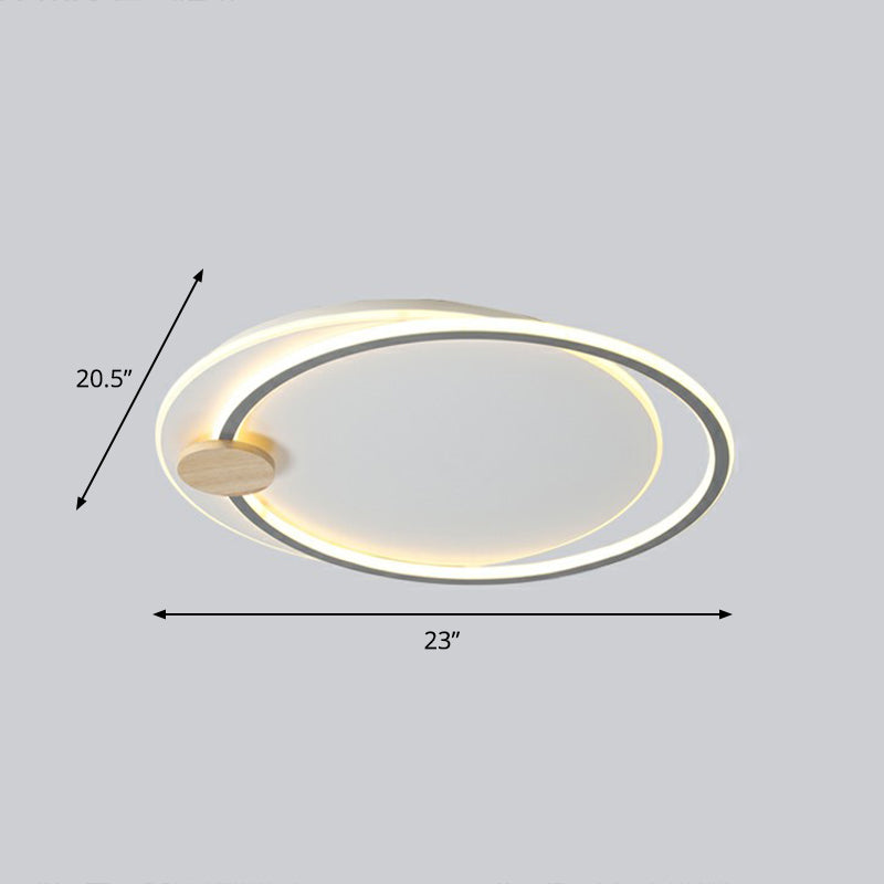 Big O Flush Mount Lighting Nordic Style Acrylic Bedroom LED Ceiling Mount Light Fixture Grey 20.5