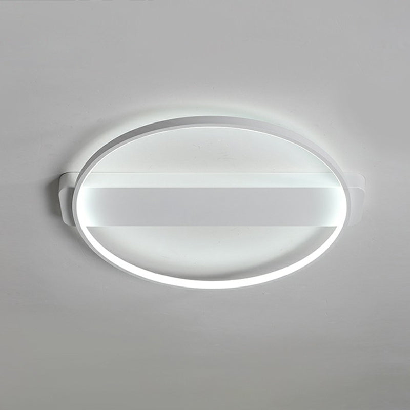 Minimalistic Geometric Led Flush Mount Light Fixture Acrylic Bedroom Ceiling Light in White White 25.5