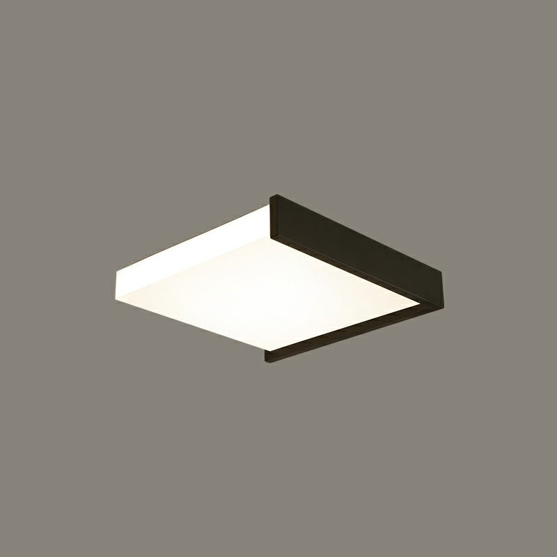 Nordic Square Led Flush Mount Ceiling Fixture Acrylic Bedroom Flush Light in Black and White White 16