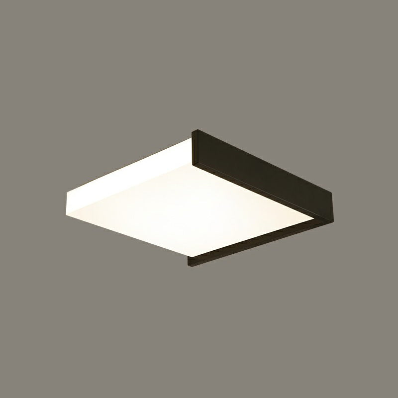 Nordic Square Led Flush Mount Ceiling Fixture Acrylic Bedroom Flush Light in Black and White White 19.5