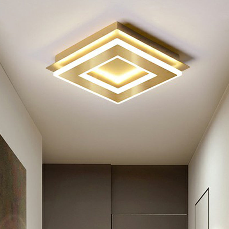 Small Ceiling Flush Mount Light Simple Metal Hallway LED Flush Mount Lighting in Gold Clearhalo 'Ceiling Lights' 'Close To Ceiling Lights' 'Close to ceiling' 'Flush mount' Lighting' 2328065