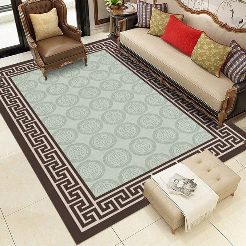 Multi-Color Oriental Rug Polypropylene Geometric Print Indoor Rug Non-Slip Backing Stain-Resistant Area Carpet for Parlor Green Clearhalo 'Area Rug' 'Rug' 2333046