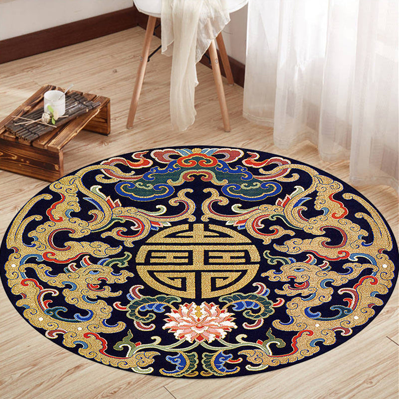 Oriental Living Room Rug Multi Colored Floral Printed Indoor Rug Polypropylene Anti-Slip Washable Easy Care Carpet Clearhalo 'Area Rug' 'Rug' 2333093