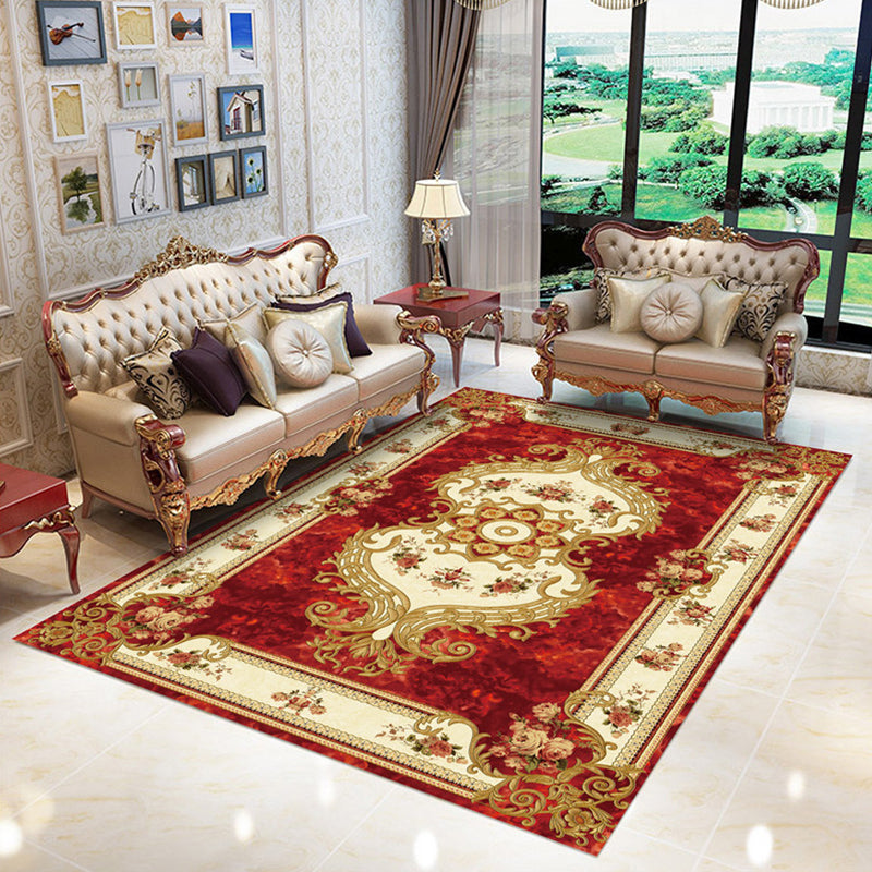 Chinoiserie Flower Rug Multi Colored Polypropylene Area Carpet Anti-Slip Backing Pet Friendly Easy Care Indoor Rug for Parlor Clearhalo 'Area Rug' 'Rug' 2333136