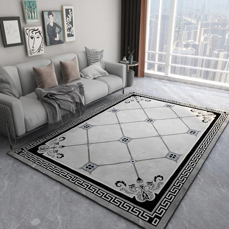 Modern Geometric Printed Rug Multi-Color Synthetics Area Rug Pet Friendly Easy Care Washable Area Carpet for Parlor Silver Gray Clearhalo 'Area Rug' 'Modern' 'Rugs' Rug' 2333184