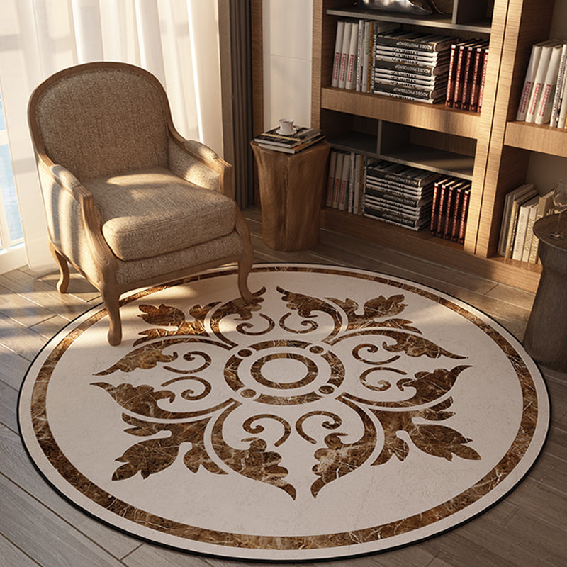 Olden Bedroom Rug Multi Colored Floral Printed Indoor Rug Polypropylene Anti-Slip Backing Easy Care Area Carpet Coffee Clearhalo 'Area Rug' 'Rugs' 'Vintage' Rug' 2333236