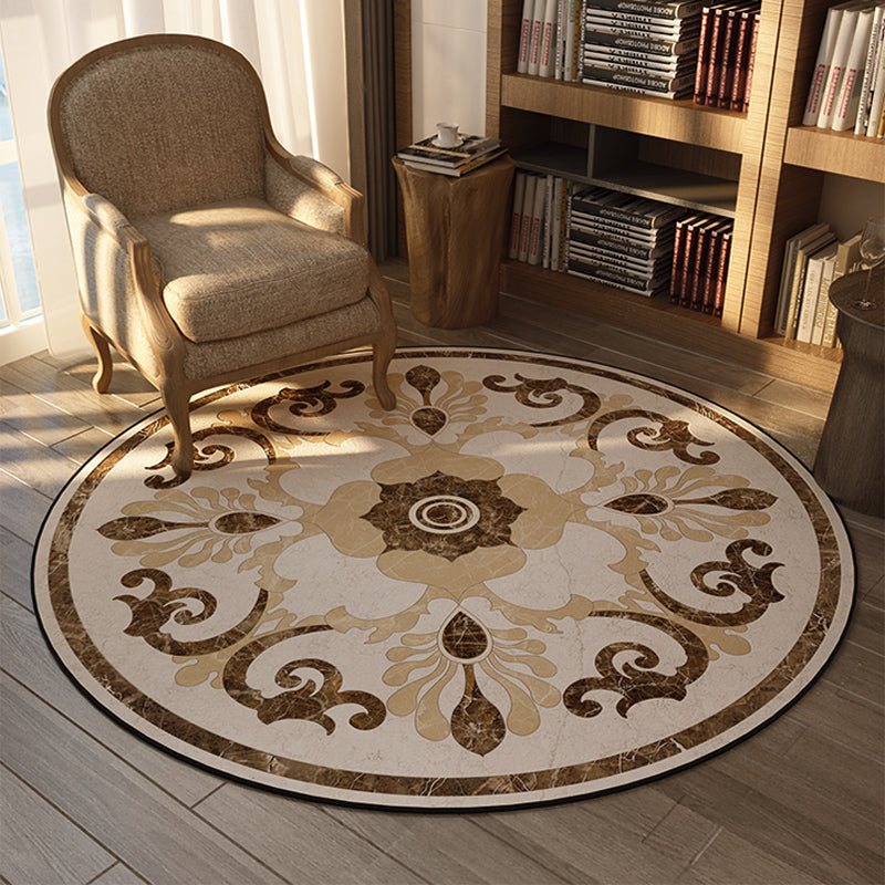 Olden Bedroom Rug Multi Colored Floral Printed Indoor Rug Polypropylene Anti-Slip Backing Easy Care Area Carpet Brown Clearhalo 'Area Rug' 'Rugs' 'Vintage' Rug' 2333240