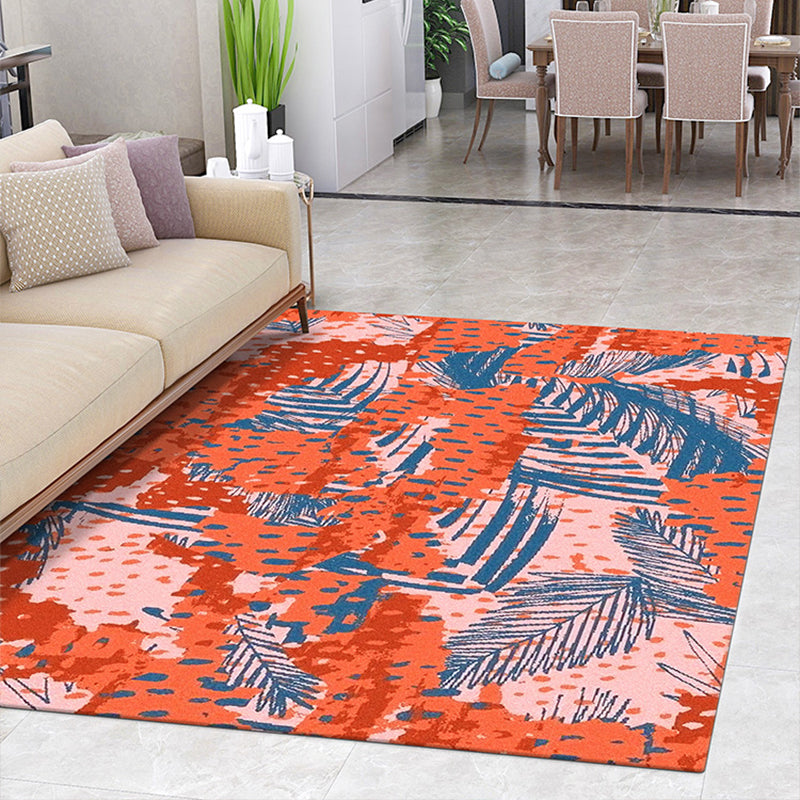 Tropical Plant Printed Rug Multi Colored Lamb Wool Indoor Rug Pet Friendly Easy Care Stain-Resistant Area Carpet for Bedroom Clearhalo 'Area Rug' 'Rug' 2335042