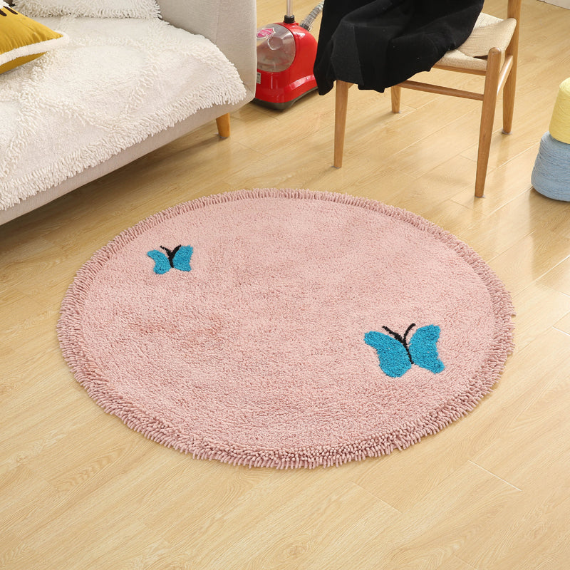 Cute Cartoon Print Rug Multi Colored Cotton Indoor Rug Non-Slip Backing Stain-Resistant Area Carpet with Tassel for Room Clearhalo 'Area Rug' 'Rug' 2335058