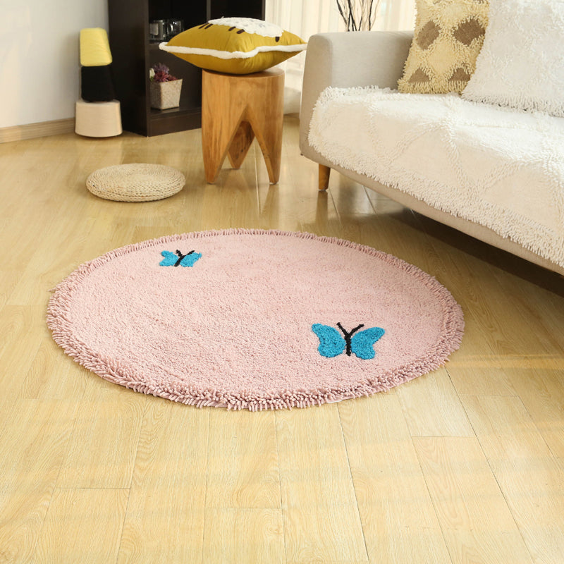 Cute Cartoon Print Rug Multi Colored Cotton Indoor Rug Non-Slip Backing Stain-Resistant Area Carpet with Tassel for Room Clearhalo 'Area Rug' 'Rug' 2335061