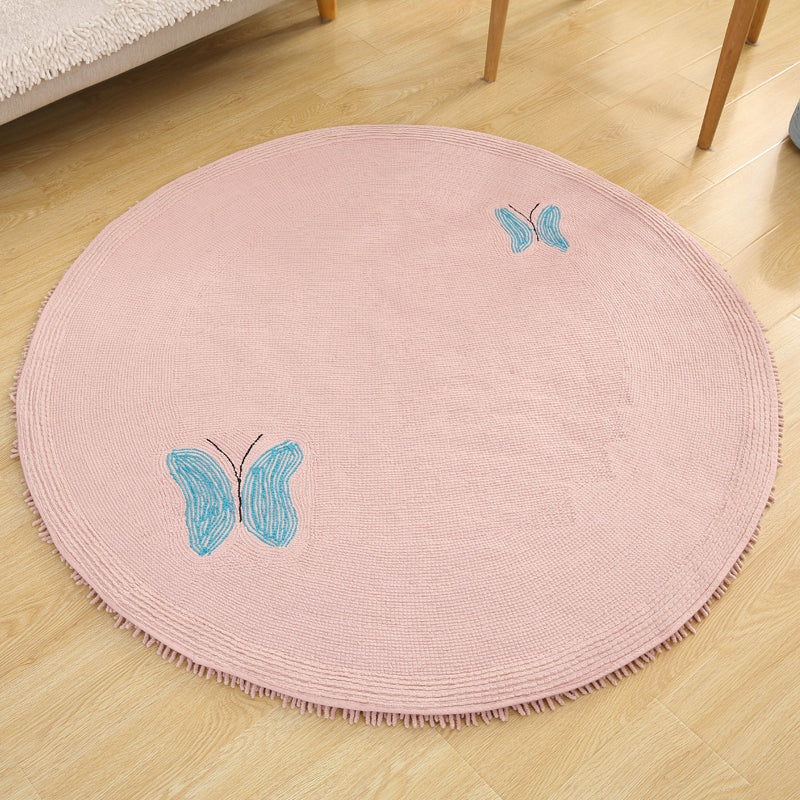 Cute Cartoon Print Rug Multi Colored Cotton Indoor Rug Non-Slip Backing Stain-Resistant Area Carpet with Tassel for Room Clearhalo 'Area Rug' 'Rug' 2335064