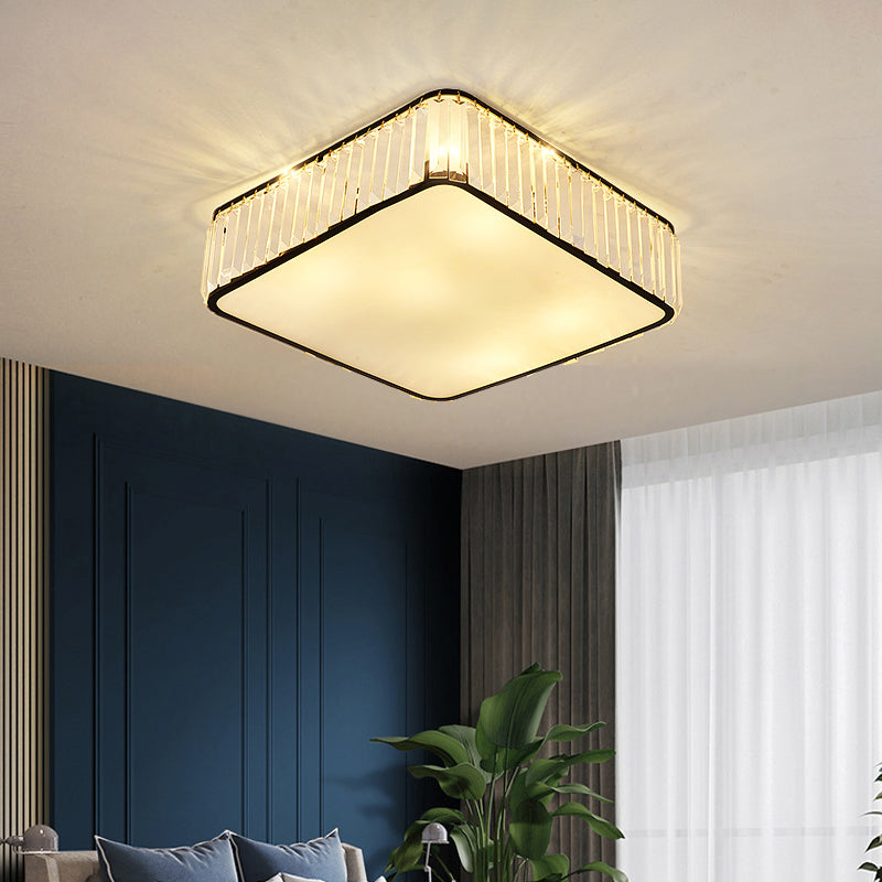 K9 Crystal Square Flush Mount Lighting Fixture Minimalist Ceiling Flush Mount for Bedroom Clearhalo 'Ceiling Lights' 'Close To Ceiling Lights' 'Close to ceiling' 'Flush mount' Lighting' 2336298