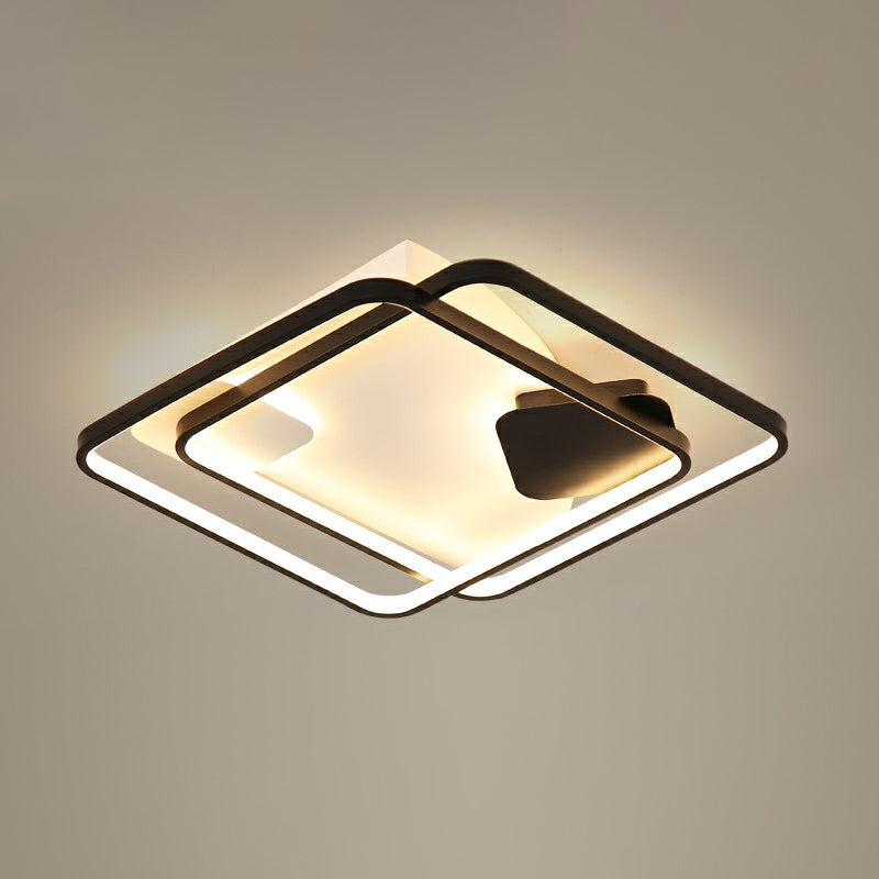 Parallel Ceiling Mount Lighting Modern Acrylic Black LED Flush Mount for Living Room Black 18