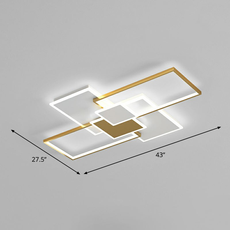 Overlap Ceiling Mounted Light Modern Stylish Metal Bedroom Flush Mount Lighting Fixture Gold 43