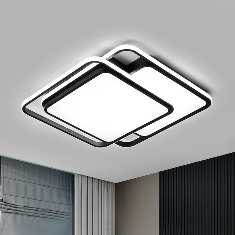 Acrylic Geometric Shaped Ceiling Flush Light Nordic Black Flush Mount Led Light for Bedroom Black 23