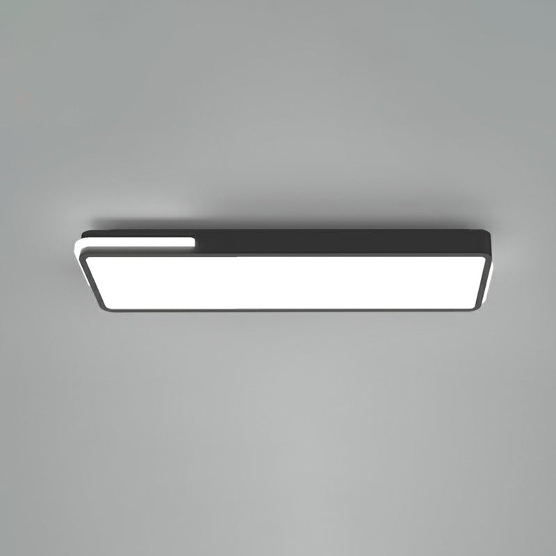 Rectangular Corridor Flush Mount Lighting Acrylic Minimalistic LED Flush Light in Black Black 16