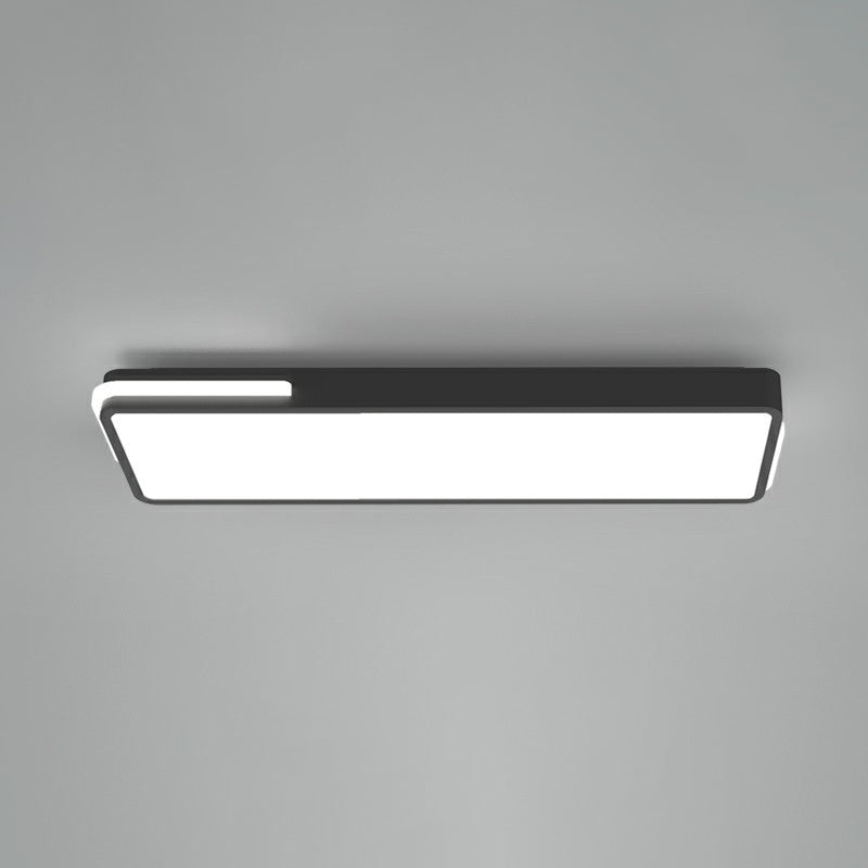 Rectangular Corridor Flush Mount Lighting Acrylic Minimalistic LED Flush Light in Black Black 23.5