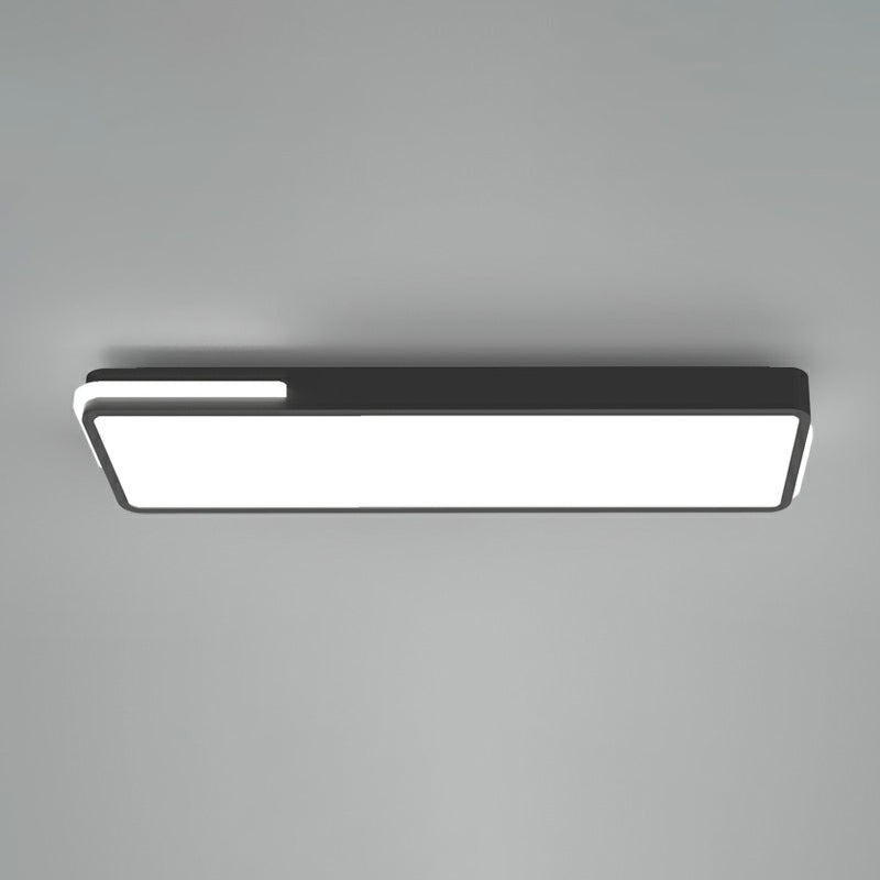 Rectangular Corridor Flush Mount Lighting Acrylic Minimalistic LED Flush Light in Black Black 31.5