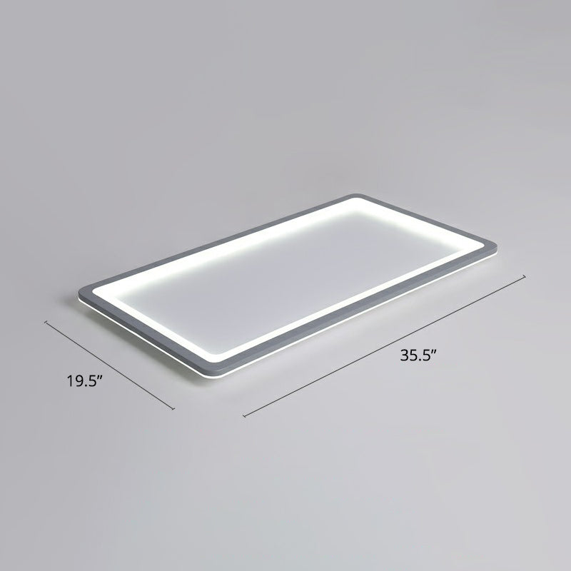 Nordic LED Ceiling Light Dark Grey Ultrathin Panel Flush Mount with Acrylic Shade Dark Gray 35.5