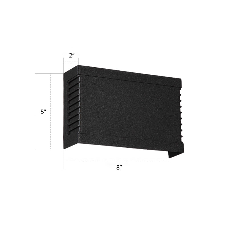 LED Garden Wall Washer Sconce Modern Black Wall Light with Rectangular Metal Shade Black 8