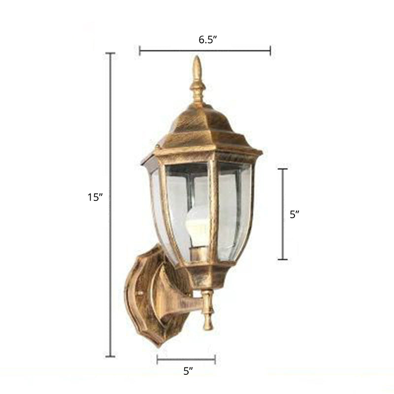 Bell Garden Wall Lighting Ideas Vintage Aluminum 1-Light Wall Mount Lamp with Glass Shade Bronze 6.5