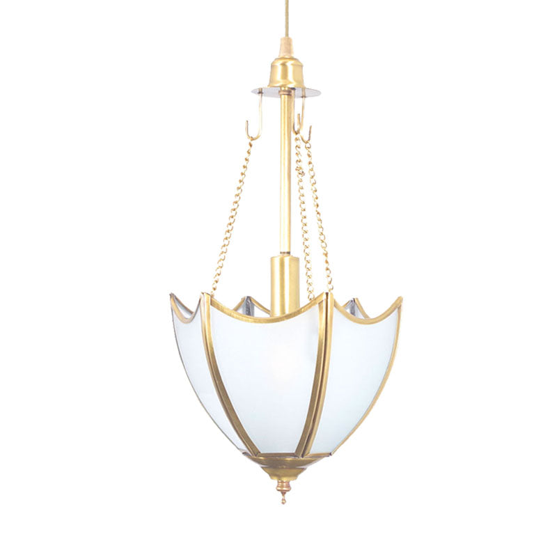 Nordic Umbrella Hanging Light White Glass 1 Bulb Ceiling Suspension Lamp for Living Room Clearhalo 'Ceiling Lights' 'Glass shade' 'Glass' 'Pendant Lights' 'Pendants' Lighting' 234389