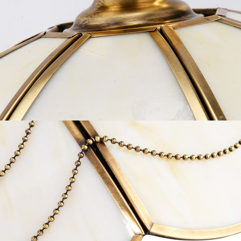 Umbrella Ceiling Pendant Contemporary Opal Glass Gold 1 Bulb Hanging Light Fixture, 14