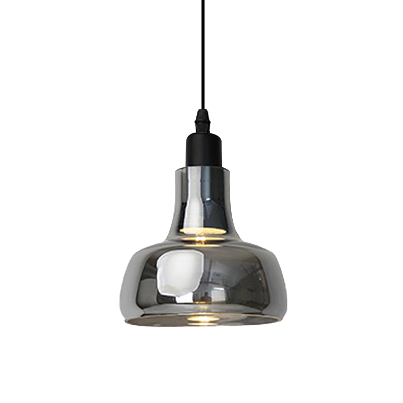 White/Black Bowl/Cone/Saucer Pendant Lamp Modernist 1 Light Glass Led Hanging Ceiling Light in White/Warm Light Clearhalo 'Ceiling Lights' 'Glass shade' 'Glass' 'Modern Pendants' 'Modern' 'Pendant Lights' 'Pendants' Lighting' 234502