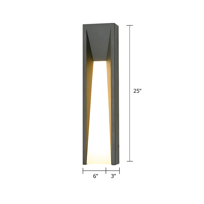 Rectangular Acrylic LED Sconce Fixture Minimalist Flush Mount Wall Light for Courtyard Grey 25