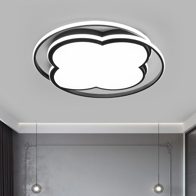 Floral LED Flushmount Ceiling Lamp Minimalism Metal Bedroom Flush Mount Light in Black Clearhalo 'Ceiling Lights' 'Close To Ceiling Lights' 'Close to ceiling' 'Flush mount' Lighting' 2353587