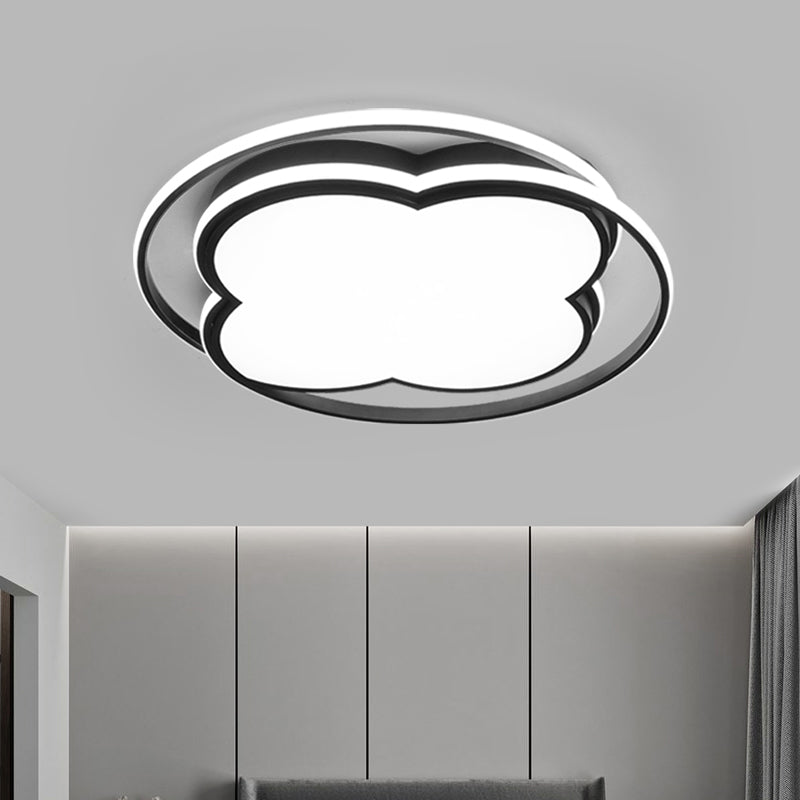 Floral LED Flushmount Ceiling Lamp Minimalism Metal Bedroom Flush Mount Light in Black Clearhalo 'Ceiling Lights' 'Close To Ceiling Lights' 'Close to ceiling' 'Flush mount' Lighting' 2353590